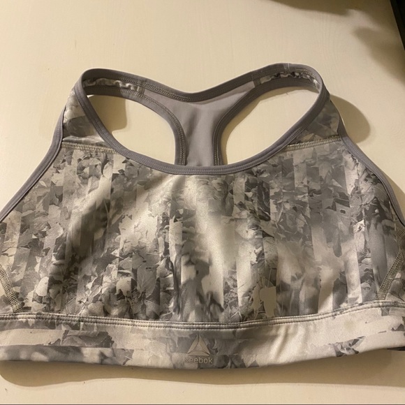 Reebok Grey Printed Sports Bra - Picture 1 of 4